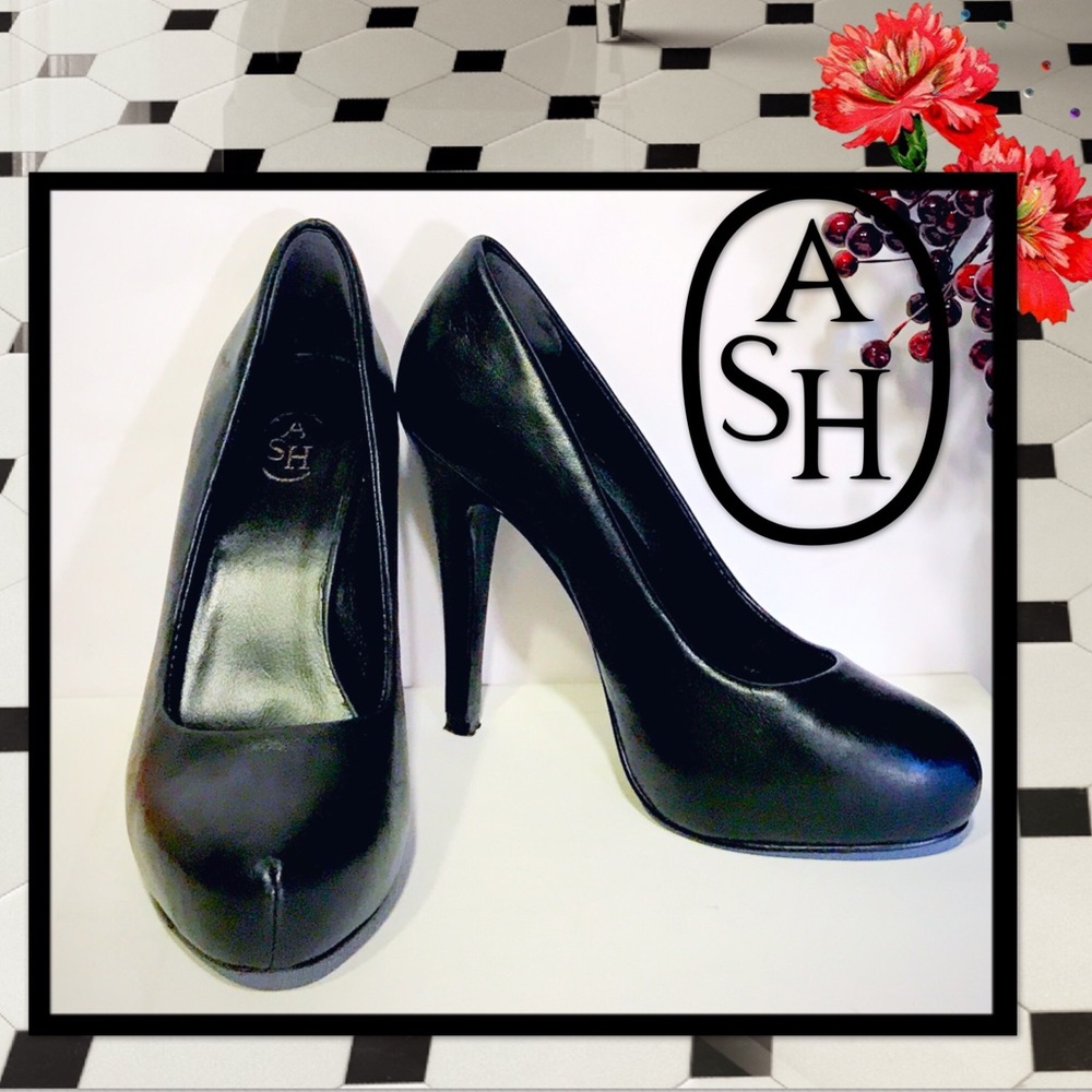 Gorgeous ASH Bianca Black Nappa Platform Pumps